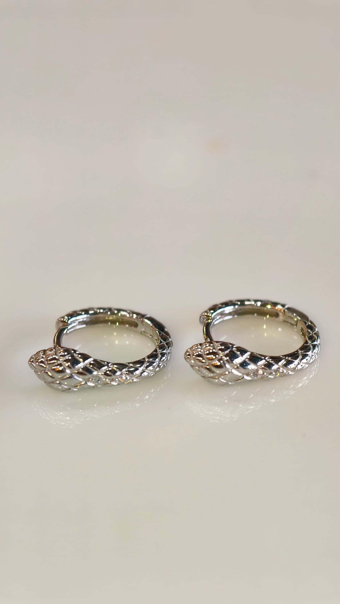 Sleek Reptilian Textured Mini-Hoops