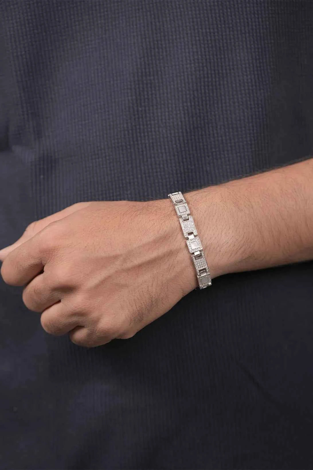 Iced-Out Link Bracelet or Diamond Link Bracelet