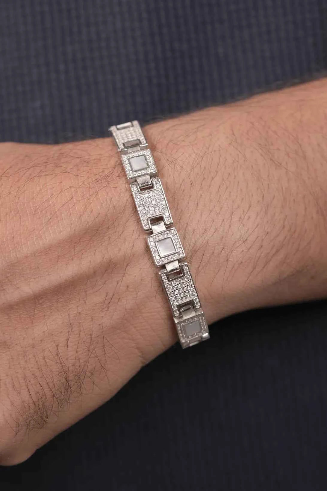Iced-Out Link Bracelet or Diamond Link Bracelet