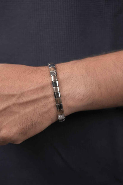Two-Tone Stretch Link Bracelet (also known as an Italian Stretch Bracelet)