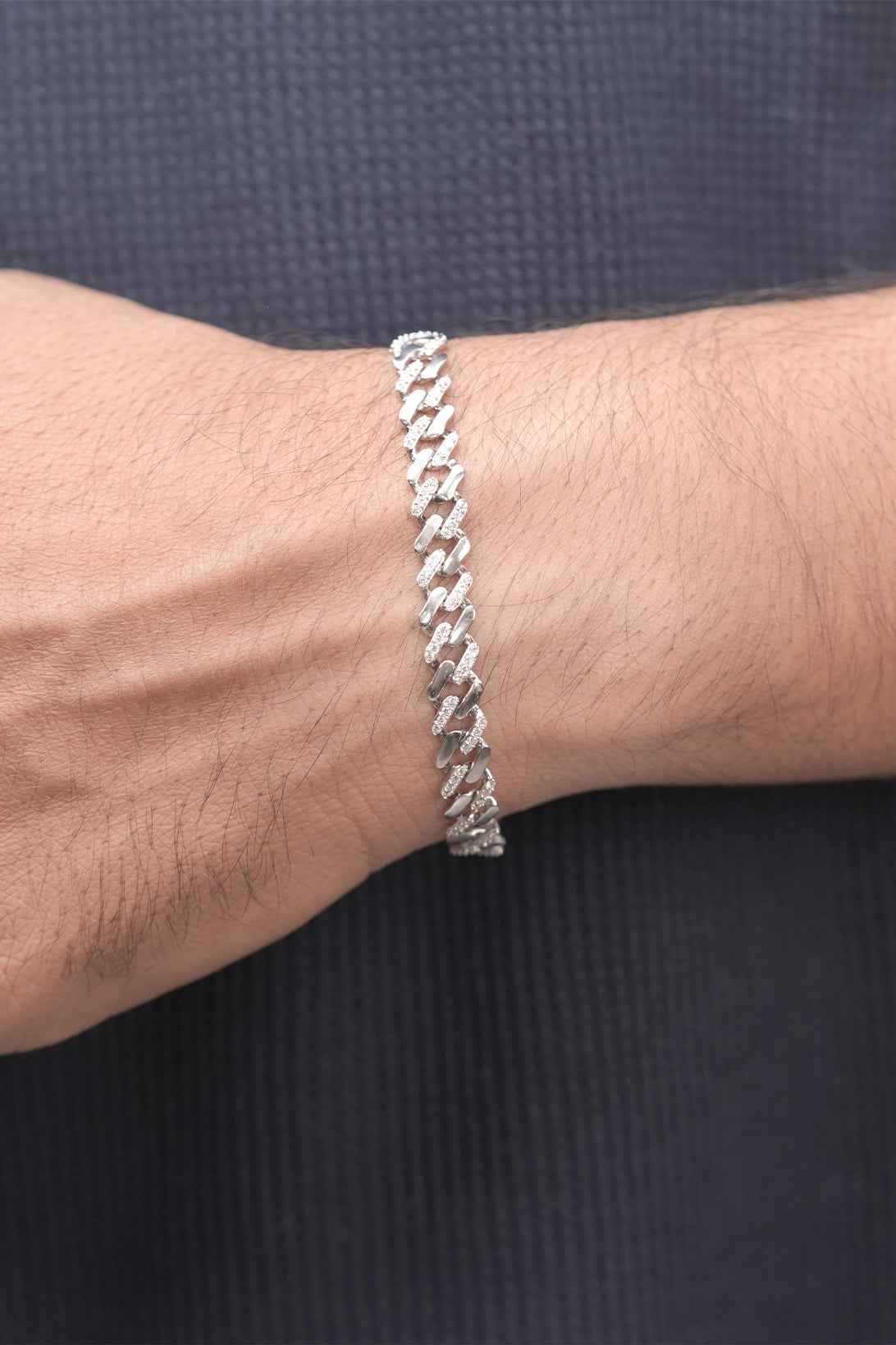 Diamond-Cut Cuban Link Bracelet or Iced-Out Cuban Link Bracelet