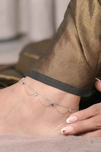 Silver Mist Anklets
