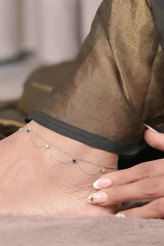 Silver Mist Anklets