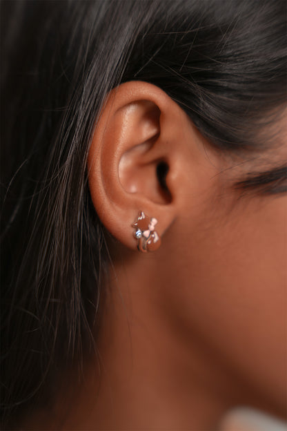 Charming Brown Cat & Pink Bow Jewelry Set