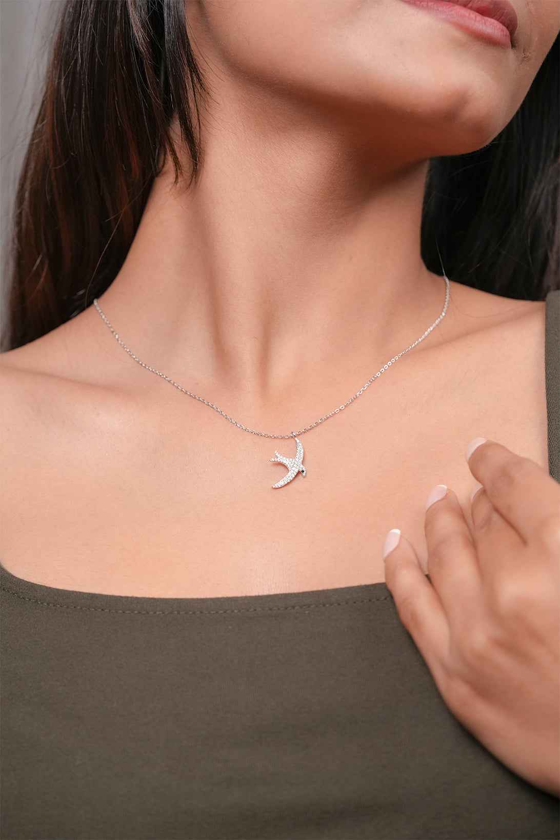 Sparkling Swallow Pendant