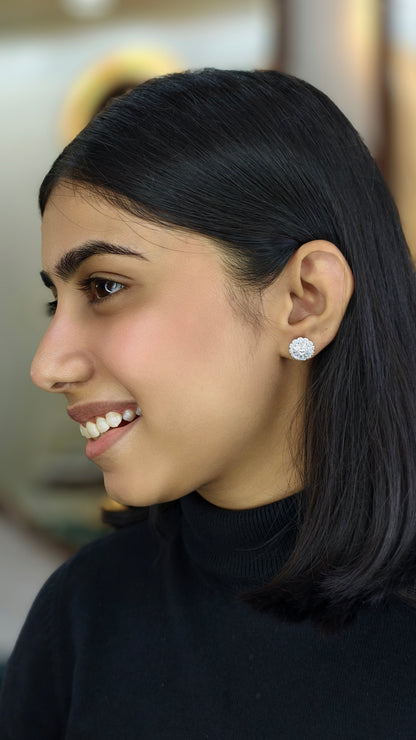 Scalloped Diamond-Style Statement Studs