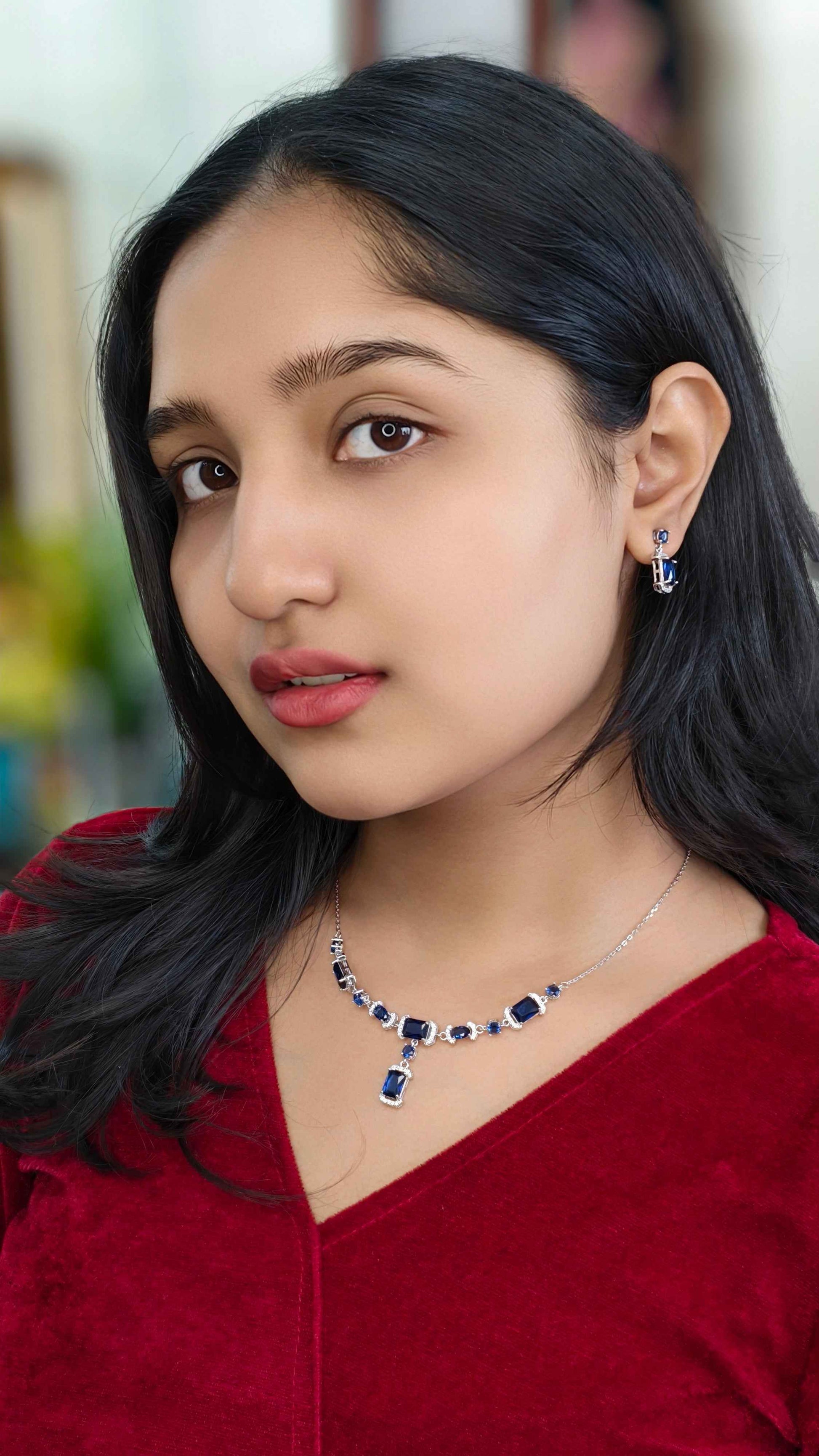 Midnight Majesty Sapphire-Blue Necklace Set