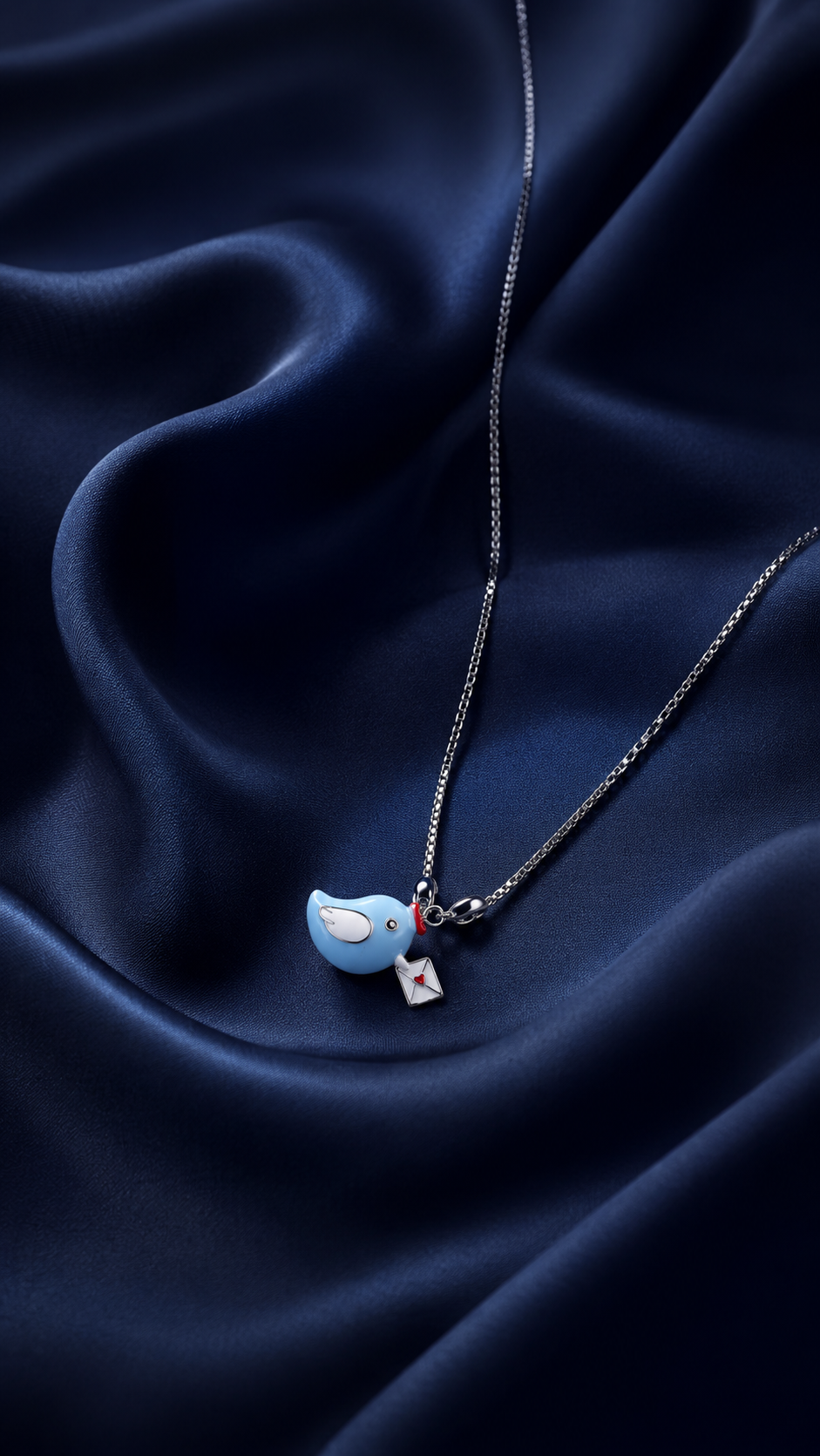 925 Silver Blue Bird Love Letter Pendant