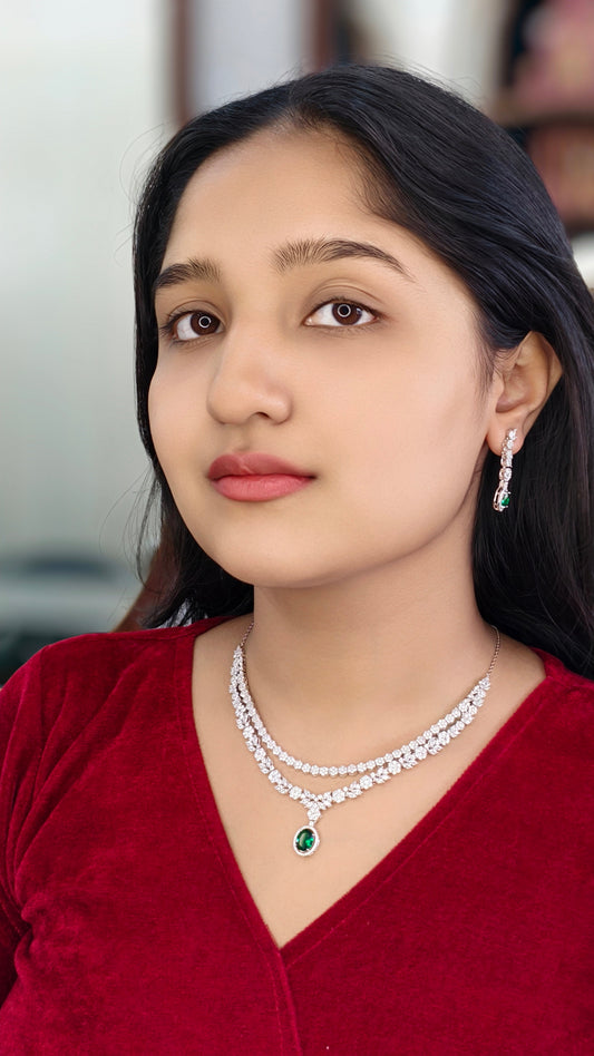 Emerald Grace Royale Diamond Necklace Set