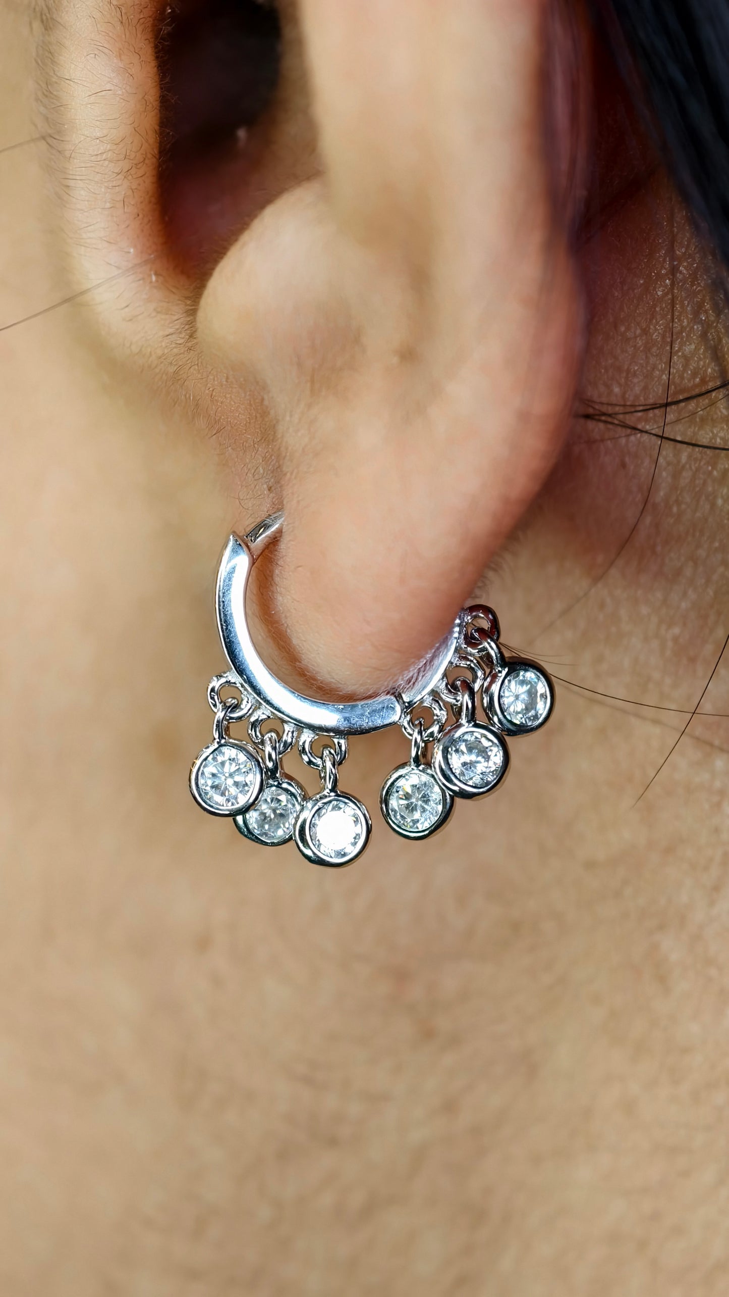 Dainty Droplet Chandelier Hoops