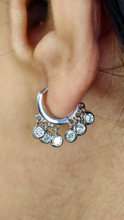 Dainty Droplet Chandelier Hoops