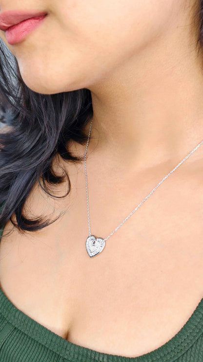 Eternal Love Heart Silver Pendant Set