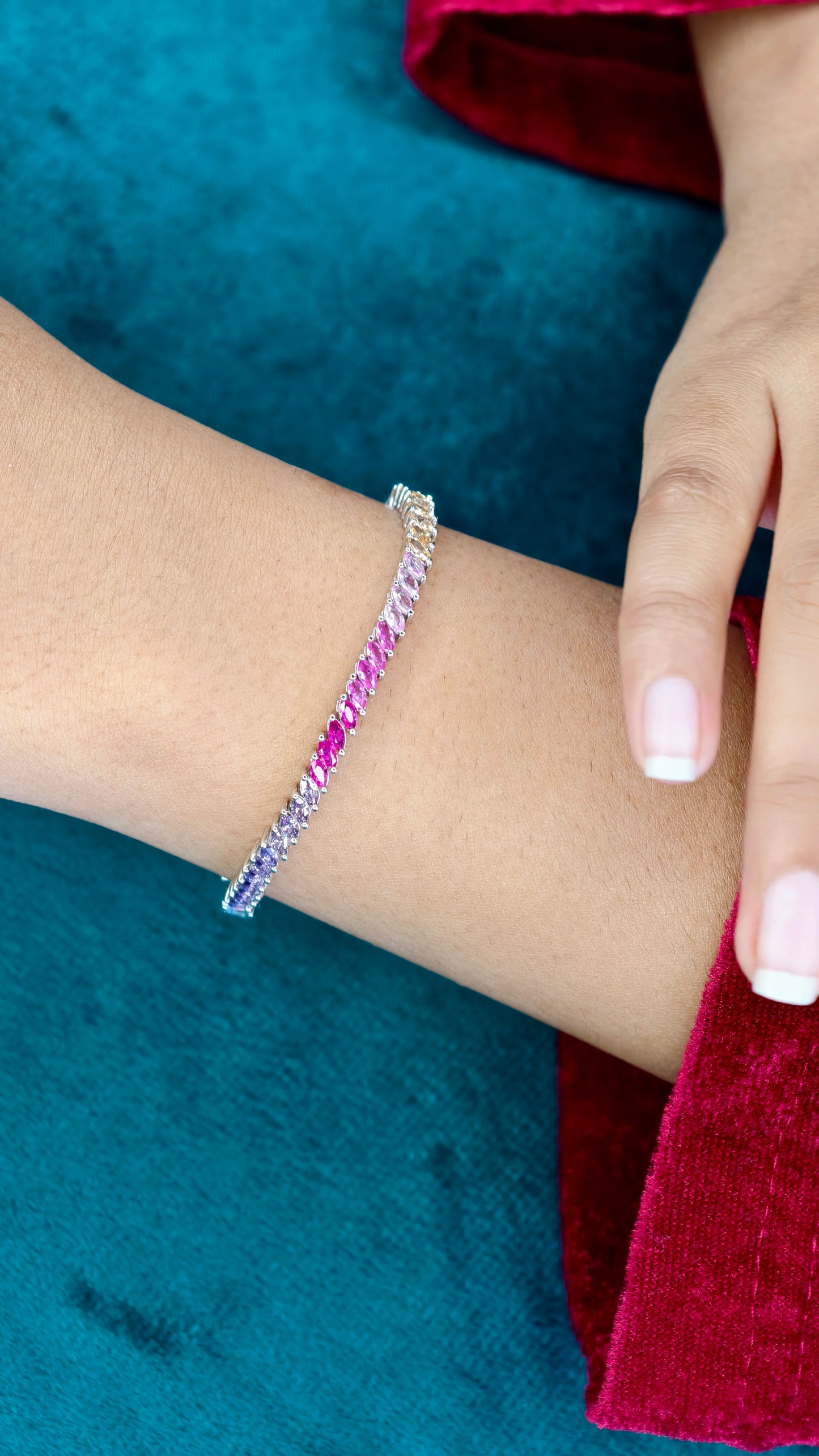 Ombre Elegance Silver Tennis Bracelet