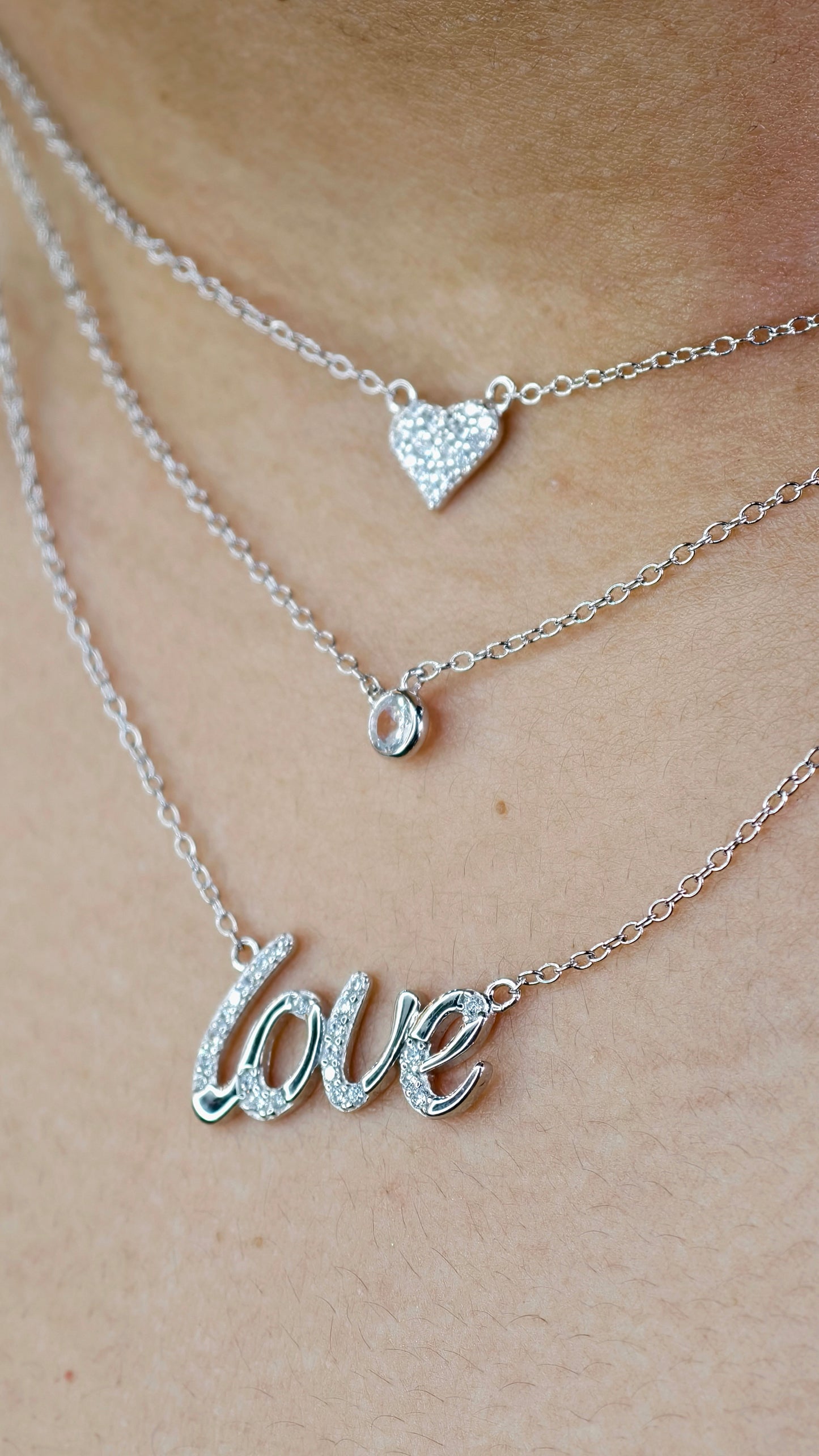 Eternal Love Layered Silver Necklace