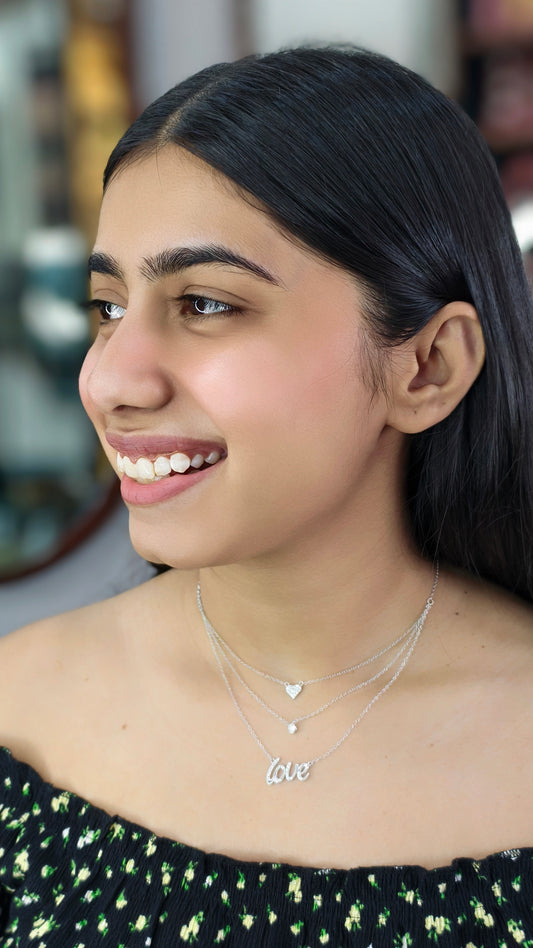 Eternal Love Layered Silver Necklace