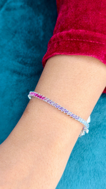 Ombre Elegance Silver Tennis Bracelet