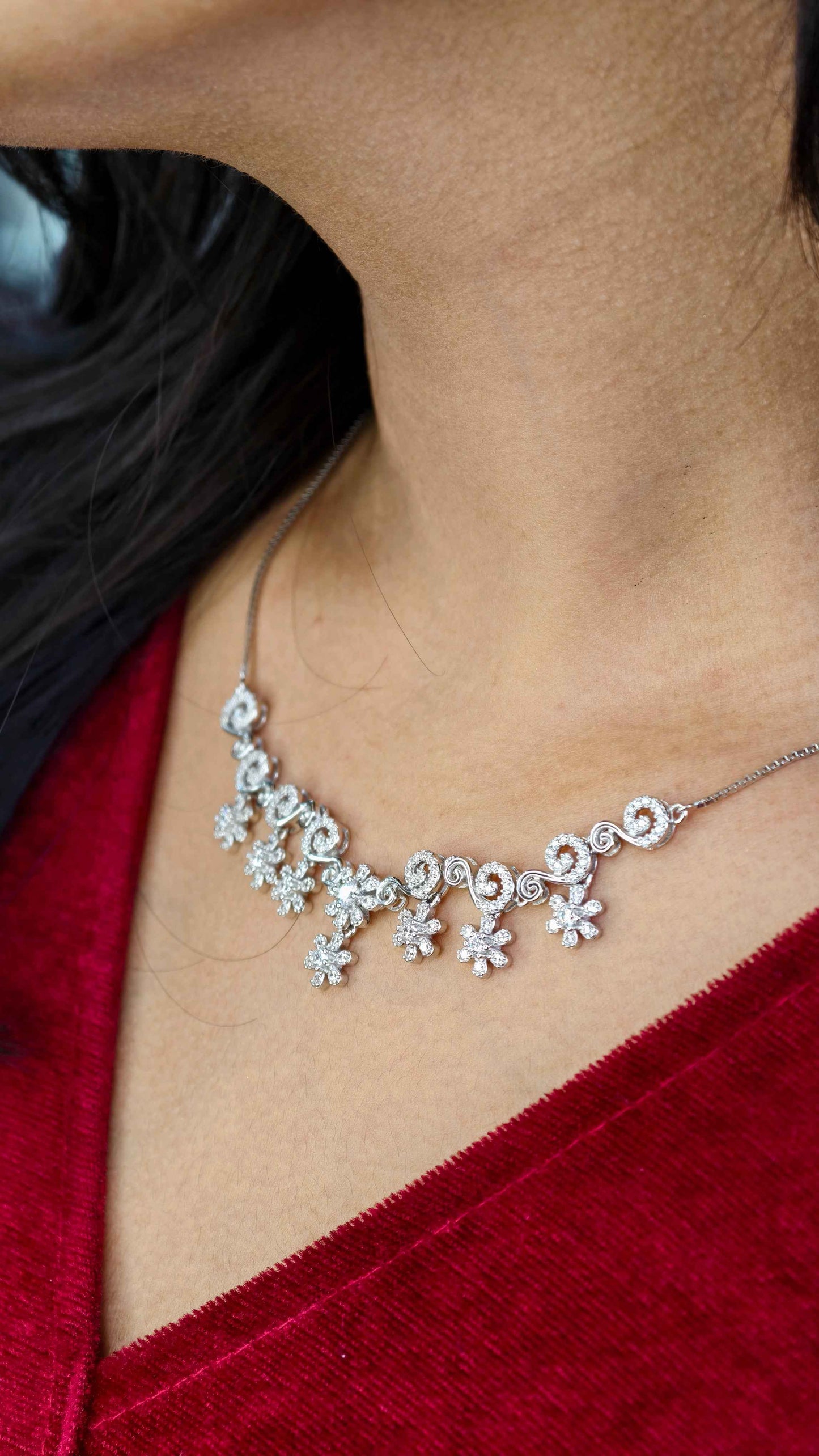 The "Blooming Radiance" Floral Necklace & Earring Set