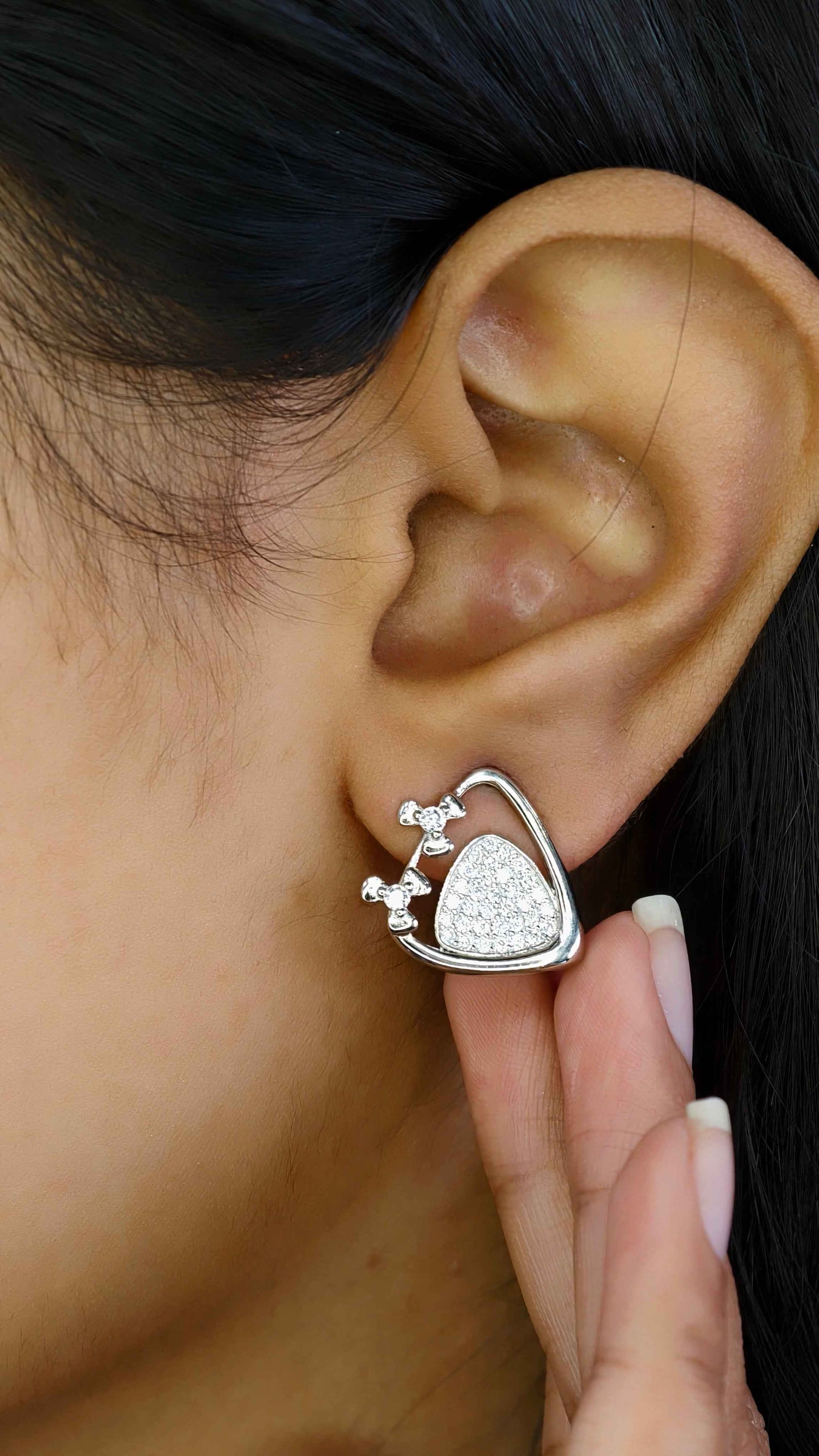 Celeste Spark Heart Silver Pendant Set