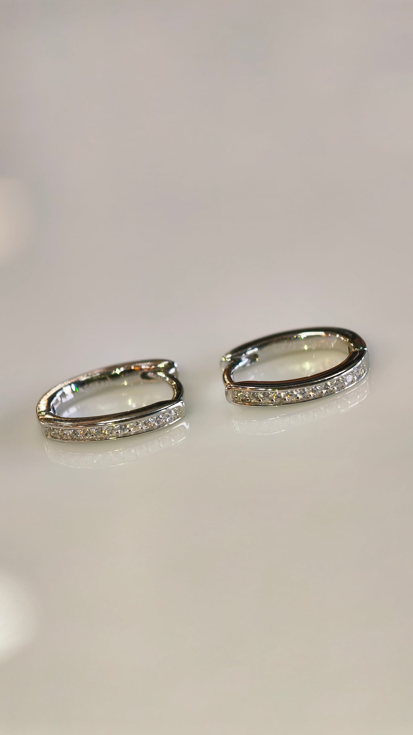 Textured Beaded Diamond-Style Hoops