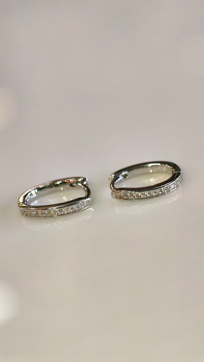 Textured Beaded Diamond-Style Hoops