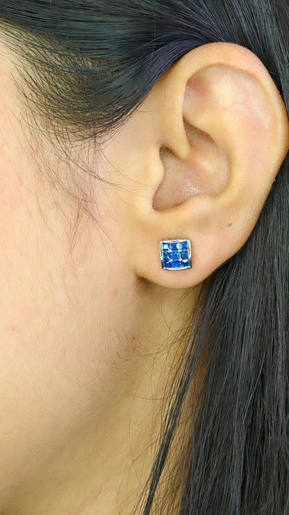 Precision-Cut Deep Blue Stone Studs