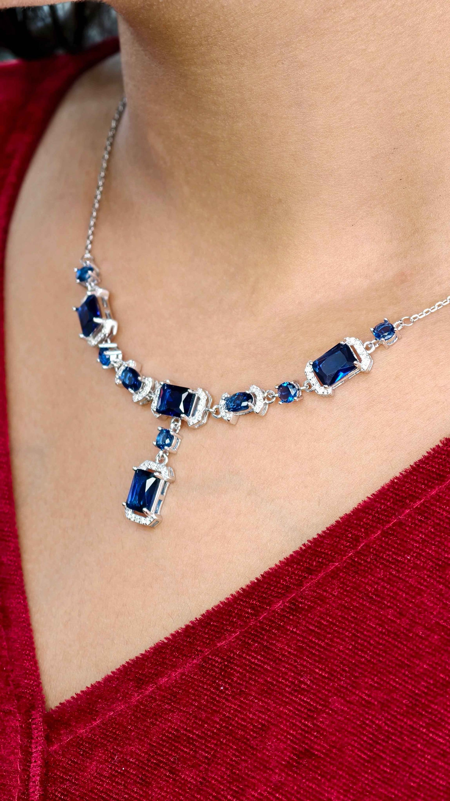 Midnight Majesty Sapphire-Blue Necklace Set