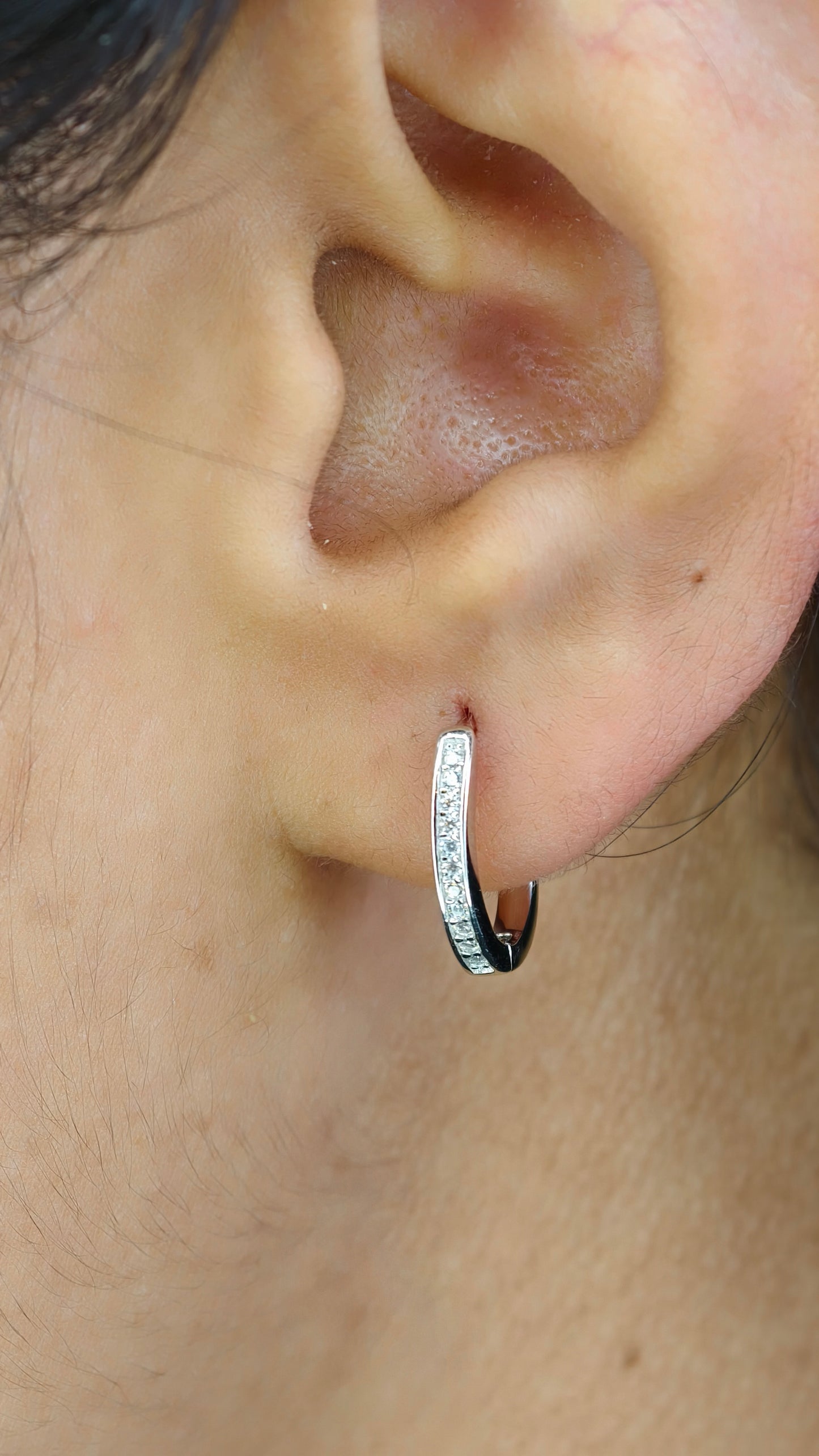 Textured Beaded Diamond-Style Hoops