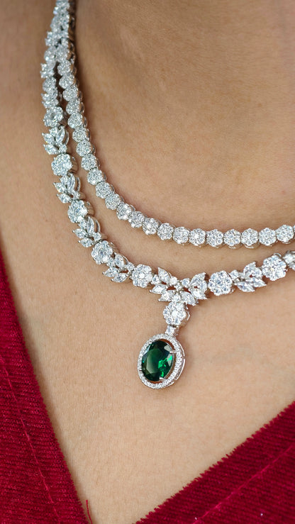 Emerald Grace Royale Diamond Necklace Set