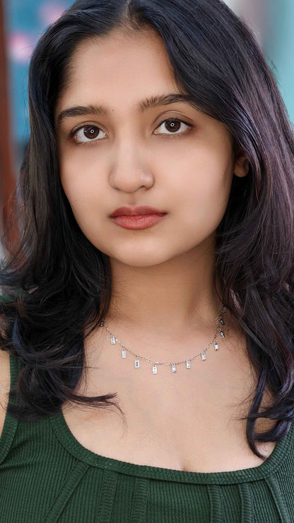 Baguette Glow Fringe Necklace