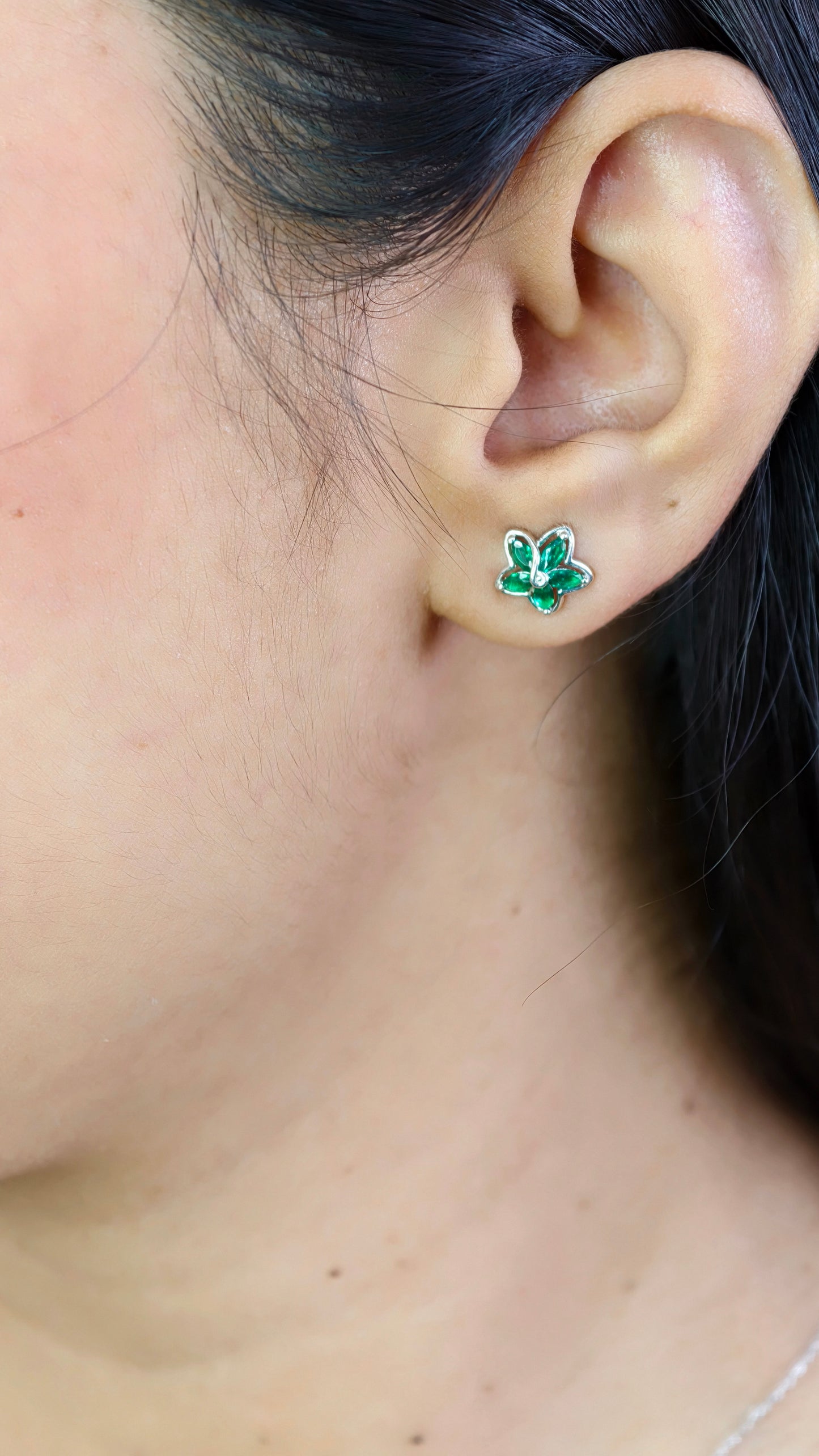 Emerald Bloom Floral Jewelry Set