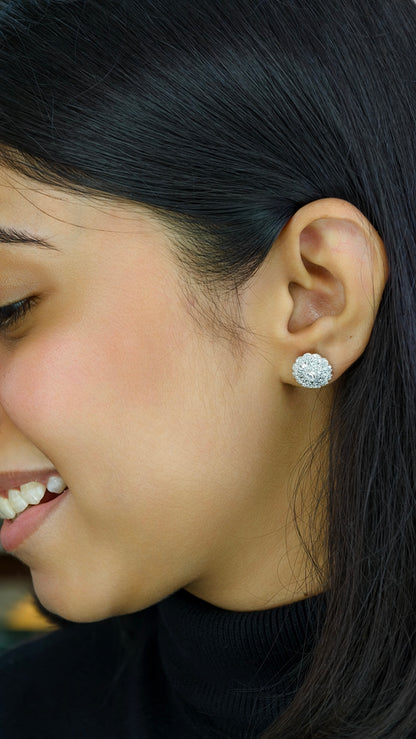 Scalloped Diamond-Style Statement Studs