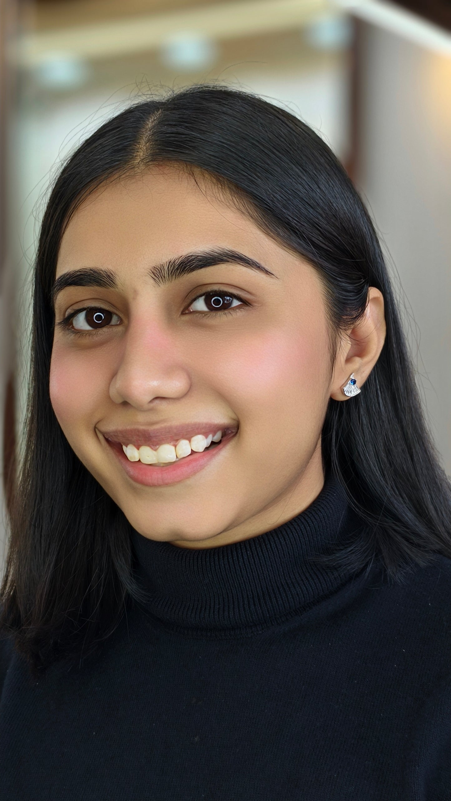 Sapphire & Tapered Baguette Diamond Studs