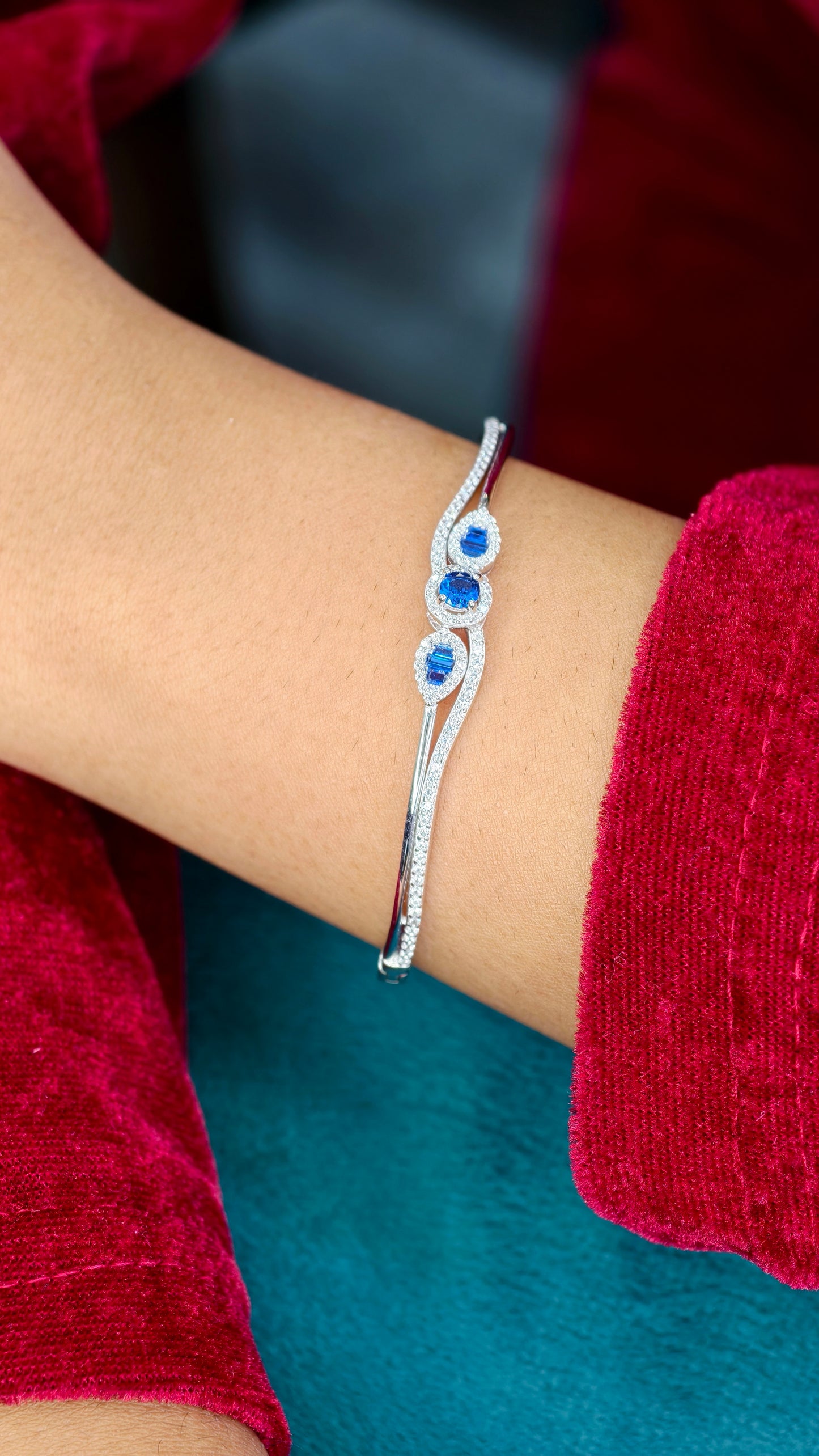 Azure Wave Trio Bracelet