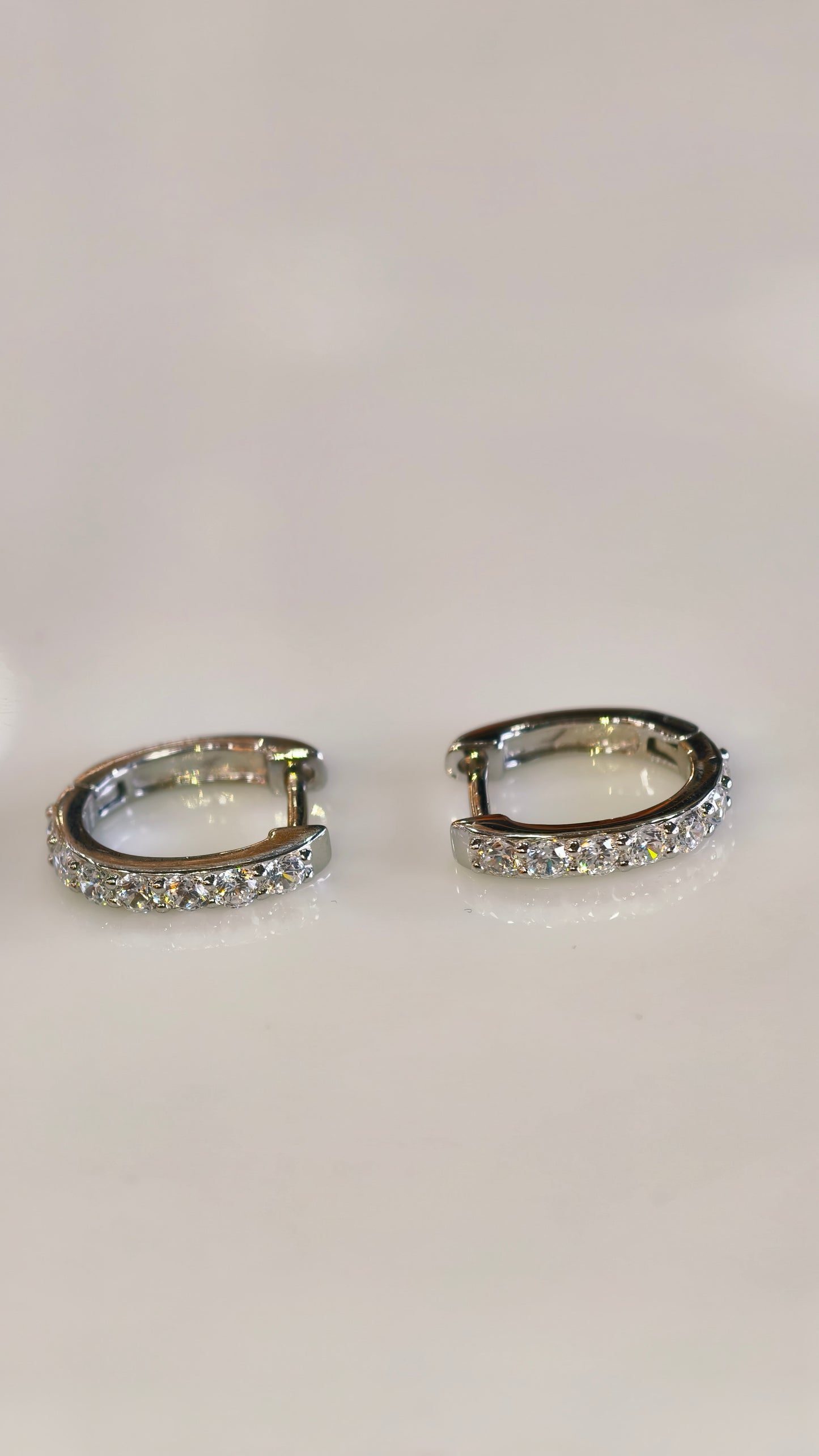 Silver-Tone Scalloped Diamond-Style Huggies