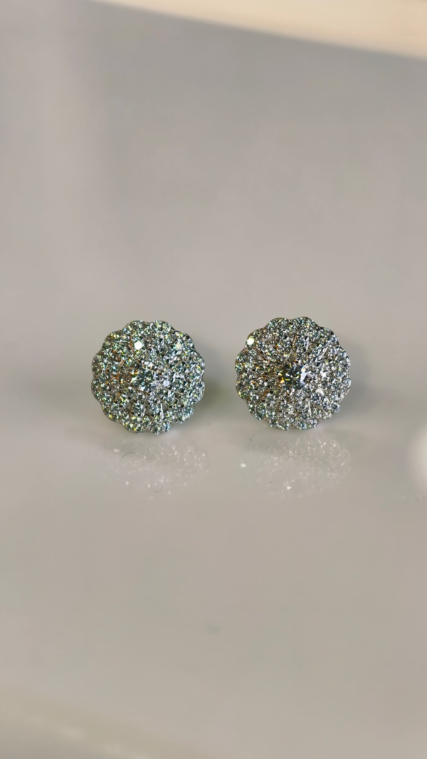 Scalloped Diamond-Style Statement Studs