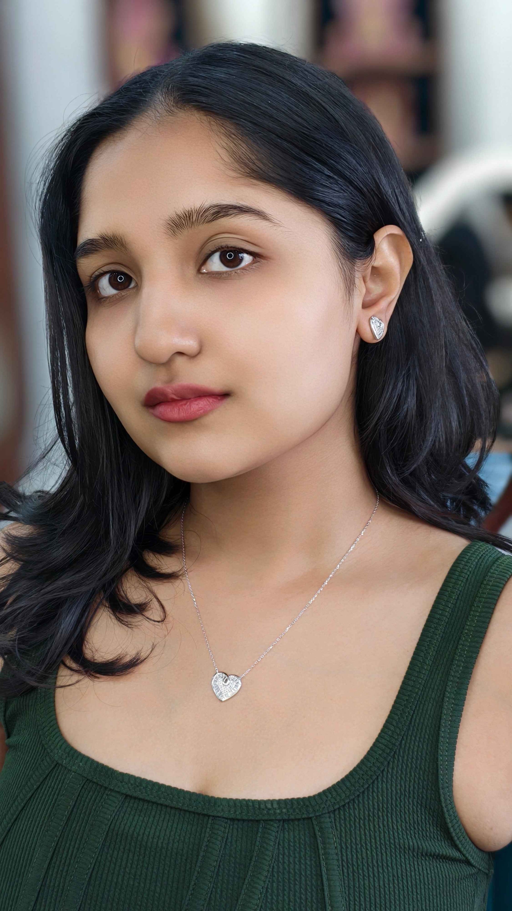 Eternal Love Heart Silver Pendant Set