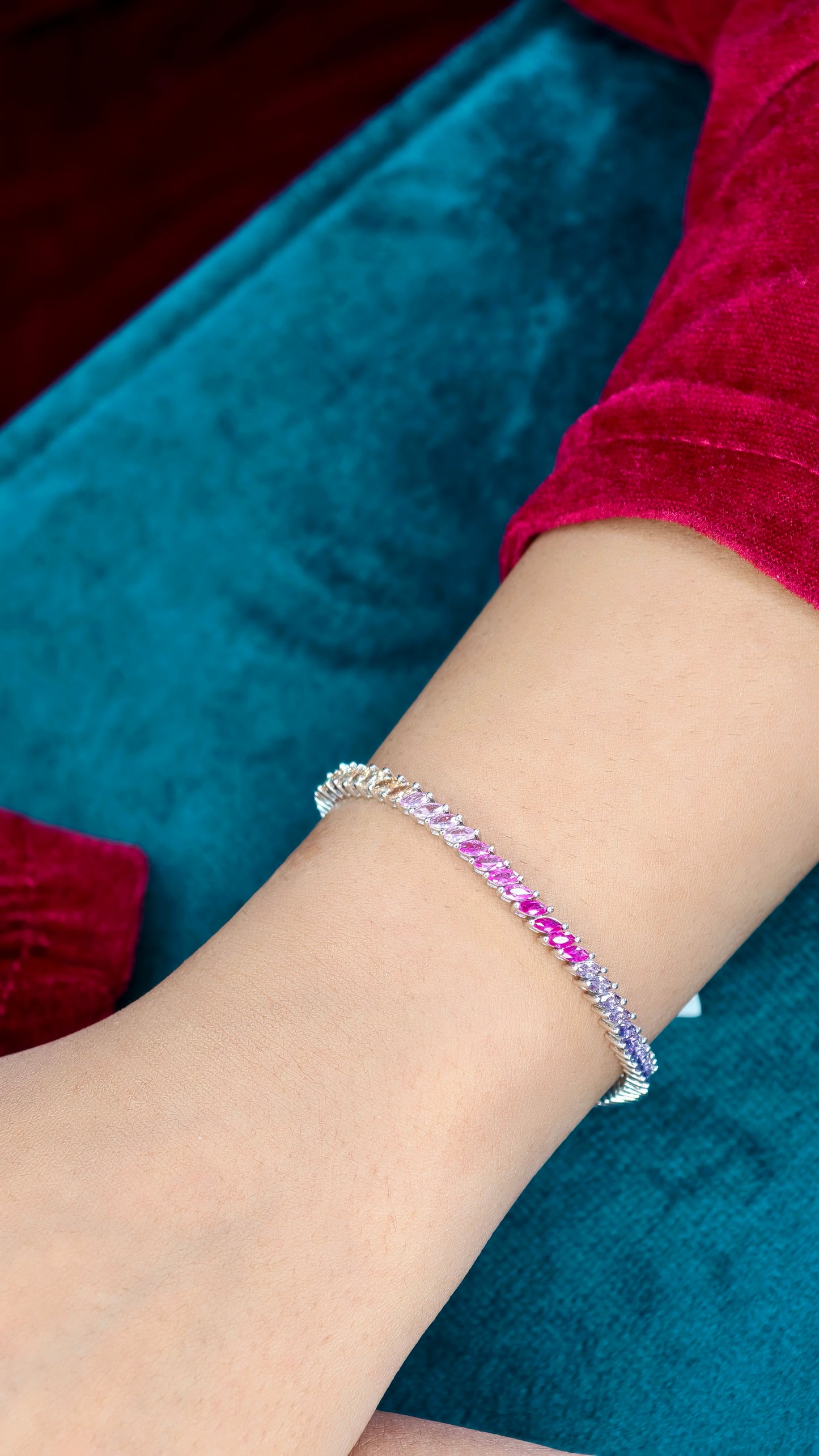 Ombre Elegance Silver Tennis Bracelet