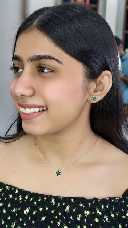 Emerald Bloom Floral Jewelry Set