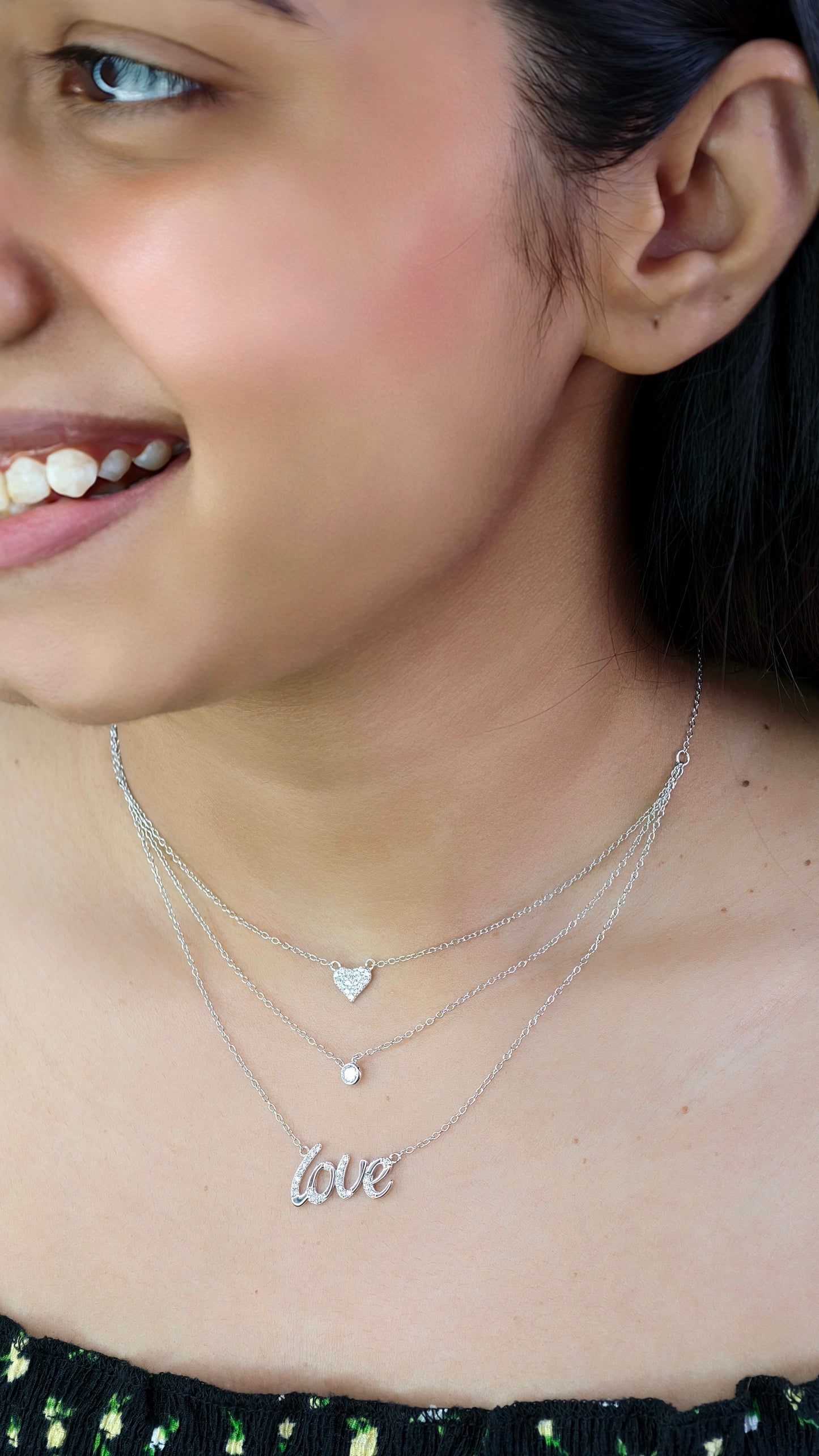 Eternal Love Layered Silver Necklace
