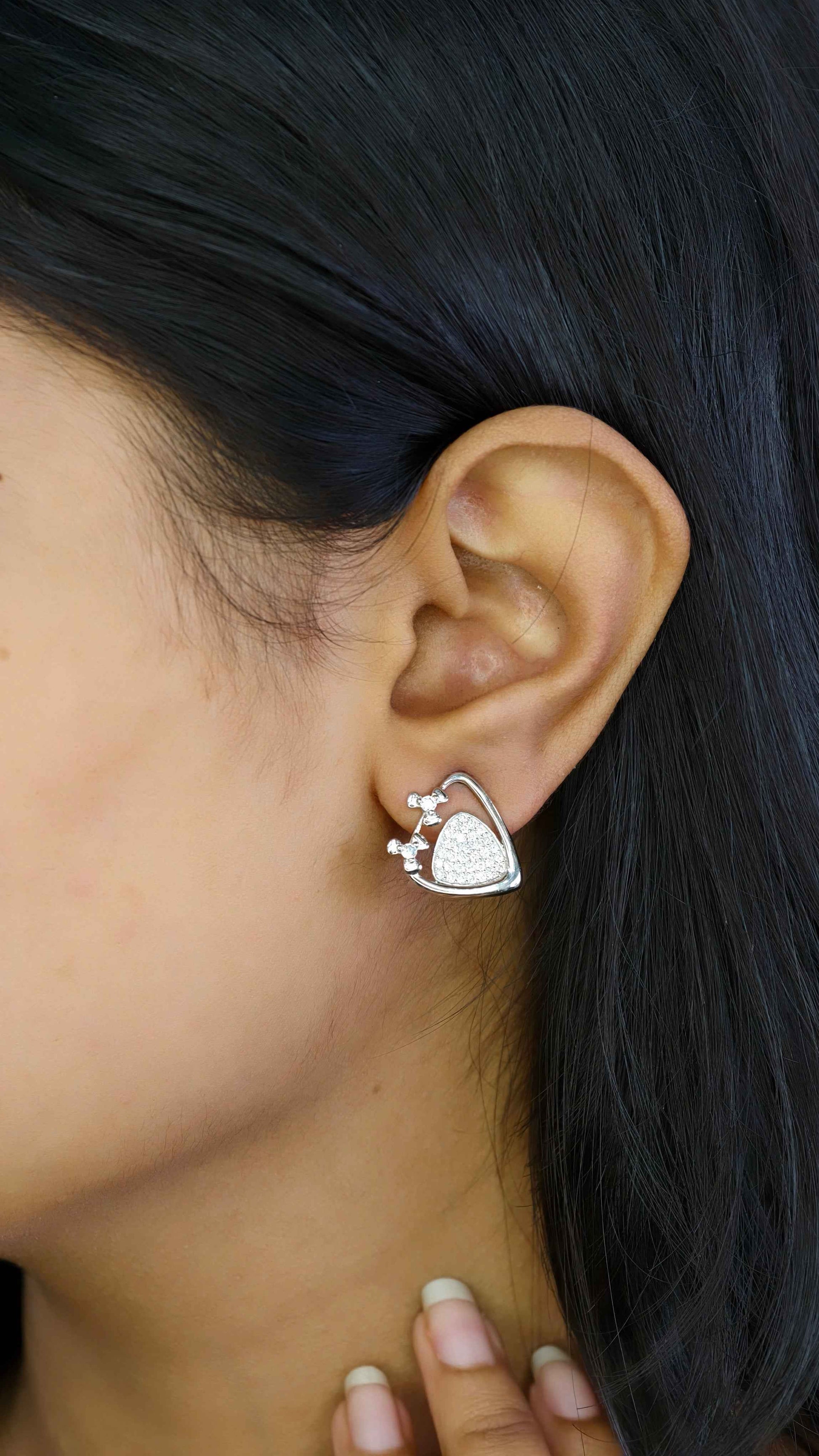 Celeste Spark Heart Silver Pendant Set