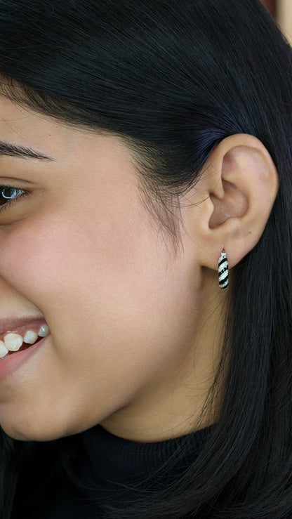 Oval Baguette Sunburst Bali Studs