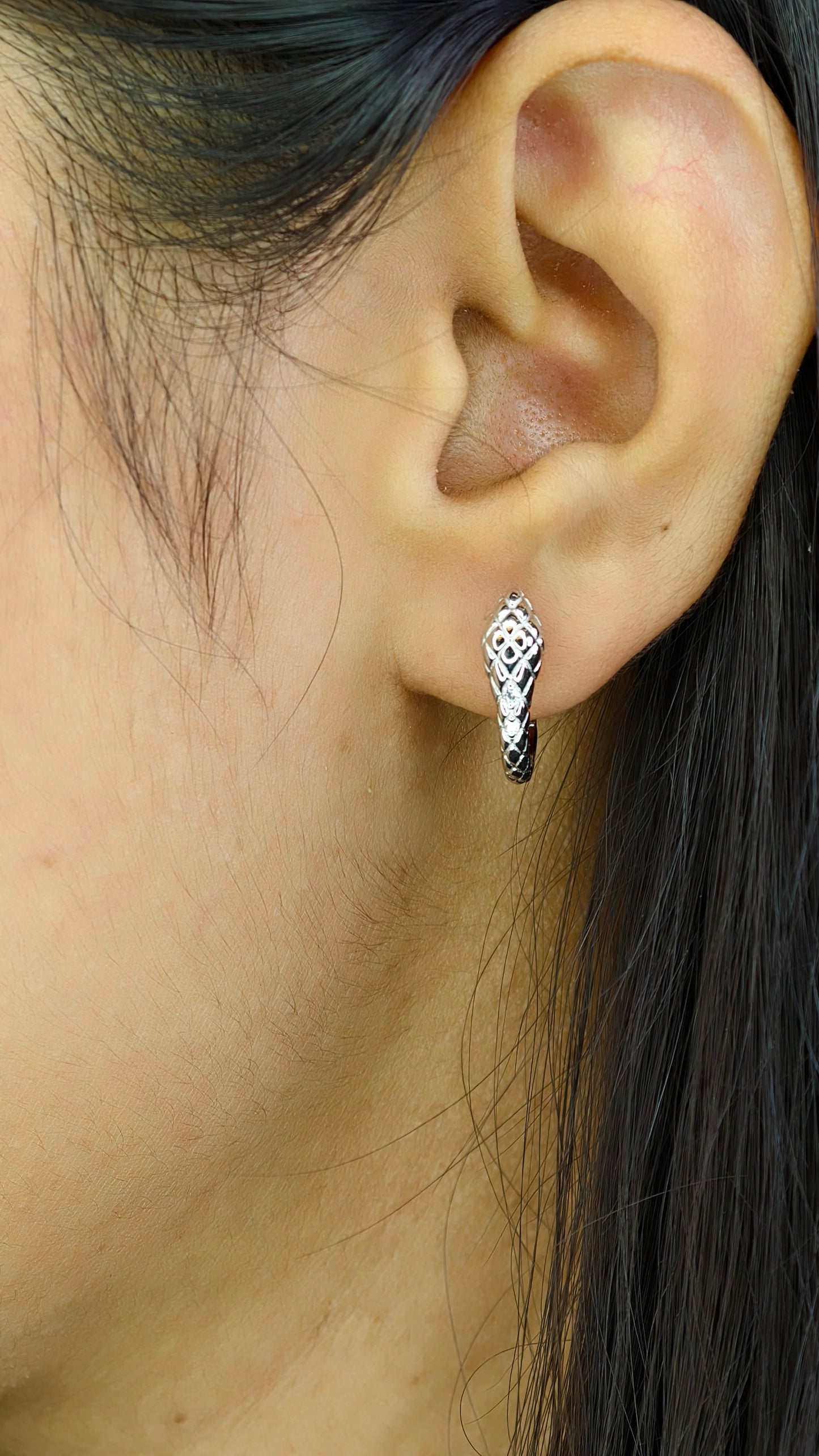 Sleek Reptilian Textured Mini-Hoops