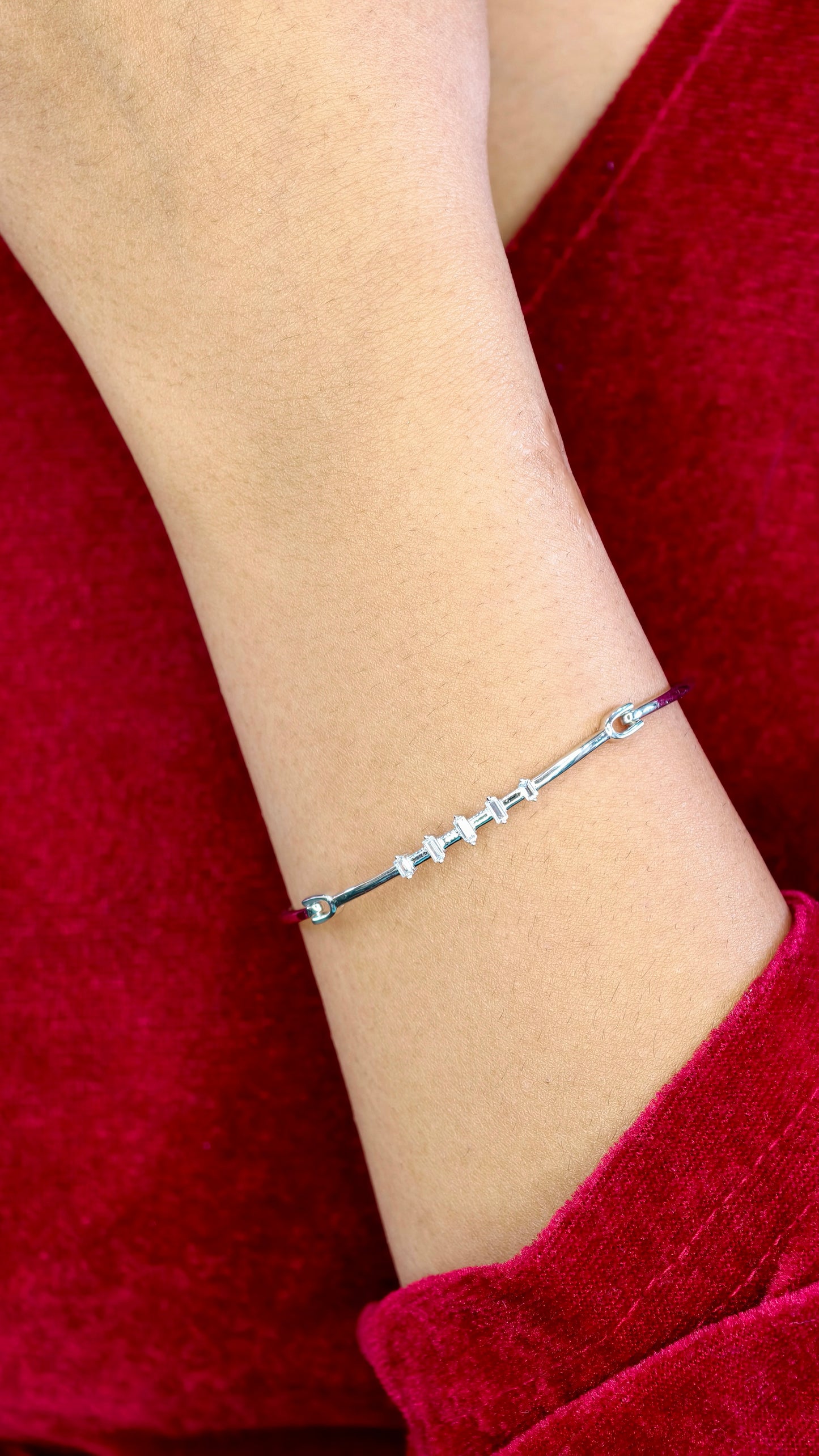 Crystal Line Elegance Silver Bracelet