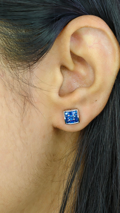 Precision-Cut Deep Blue Stone Studs