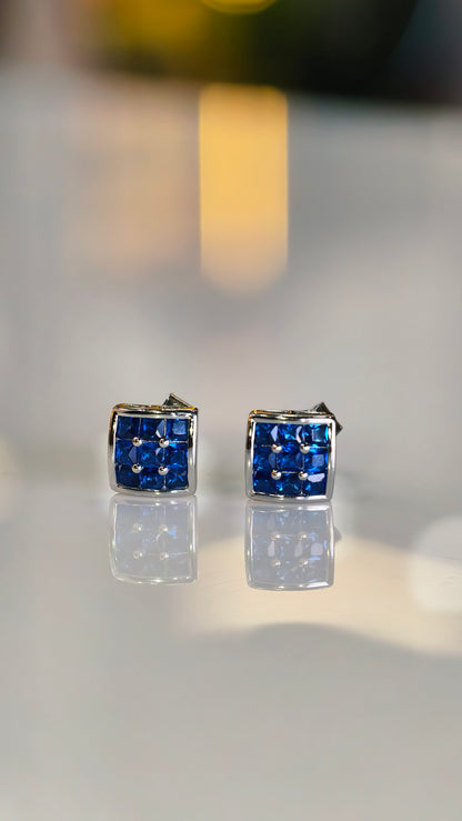 Precision-Cut Deep Blue Stone Studs