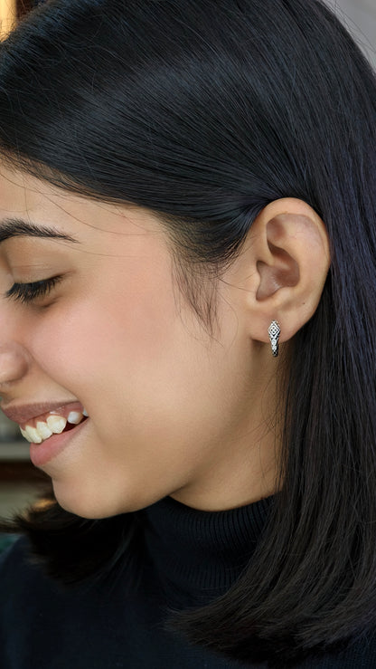 Sleek Reptilian Textured Mini-Hoops