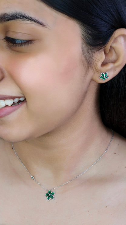 Emerald Bloom Floral Jewelry Set